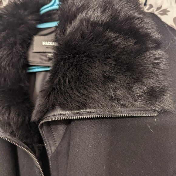 Mackage Nori 2-in-1 Shearling-Trim Wool Coat - Size XS - Picture 9 of 12